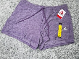 Women&#39;s Reebok Purple Heather Short Shadow Activewear Training Goal Drawstring L - £8.19 GBP