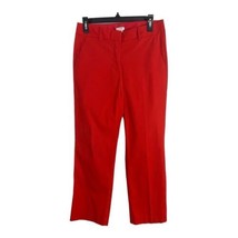 J Crew Womens Pants Size 4/s Red Chino Dress Pants Stretch No Pockets No... - £15.84 GBP