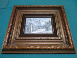 Original Blue OIL-PAINTING-ON-CANVAS-FRAMED-FOREST - £197.84 GBP
