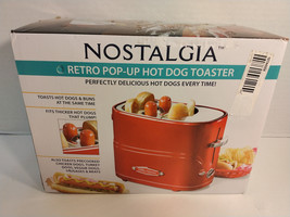 NEW Red Hotdog Grill Hot Dog Toaster Electric Retro Pop Up Nostalgia Cooker Bun  - £19.75 GBP