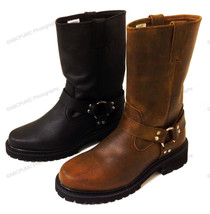 New Men&#39;s Harness Boots Motorcycle Biker Full Grain Leather Engineer Riding - $69.19+