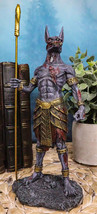 Egyptian Underworld Zombie Jackal God Anubis with Ankh Staff Spear Figurine - £28.70 GBP