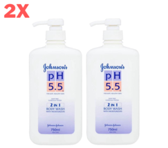 2X Johnson&#39;S Ph 5.5 1 in 1 Body Wash Shower Cream Moisturizer Soft Skin 750 Ml - £62.60 GBP