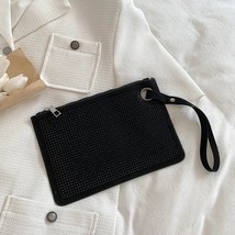Fashion Rhinestone Day Clutch Leather Women Party Evening Zipper Handbags Purse  - £86.86 GBP