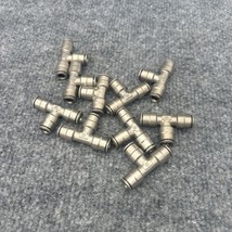 Lot of 10- 1/4&quot; Pust to connect Tubbung Union Tee Metal Used - $19.79