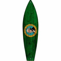 Washington State Flag Novelty Mini Metal Surfboard MSB-146 - £13.32 GBP