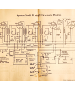 1931 Sparton Radio Models 51 &amp; 52 Schematic Diagram Fold Out Antique F15Z - $29.99