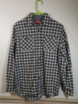 Wrangler Shirt Mens Black Plaid Flannel Button Up Long Sleeve Outdoor Adult Sz S - £7.89 GBP