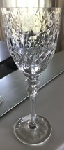 Rogaska Gallia Cut Crystal Water Goblet X Pattern Base 9 1/4&quot; Floral Replacement - £29.40 GBP