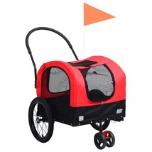 2-in-1 Pet Bike Trailer &amp; Jogging Stroller Red and Black - £73.88 GBP