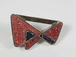 Vintage Cloisonne Sterling Modernist Abstract Brooch Pin Mid-century Modern MCM - £30.96 GBP