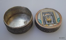 vintage antique old silver box hindu god shreenathji rajasthan india - £99.68 GBP