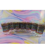 Set of 7 Arby&#39;s Stained Glass Drinking Glasses 1970s 5.25&#39;&#39; - $39.99