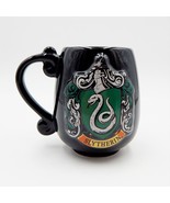 Harry Potter Embossed Slytherin House 3D Crest Ceramic Mug Black Warner ... - $16.99