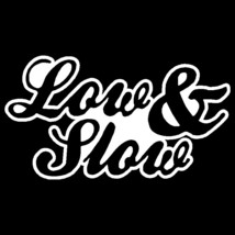LOW and SLOW Tuner JDM Euro lowrider (6&quot; White) Vinyl Decal Sticker - $4.94