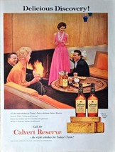 Calvert Reserve Whiskey Fireplace home friends-1961 Vintage Print Ad - €8,78 EUR