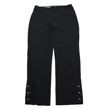 Style Co Pants Womens 8 Black Plain Mid Rise Stretch Buttoned Cuffs Bootcut - $18.69