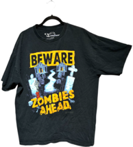 zapparel &#39;beware zombies ahead&#39; graphic on black men&#39;s X-Large tee shirt - $223.95 MXN