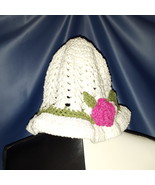 Summer Hat in White with Flowers by Mumsie of Stratford. - £15.93 GBP