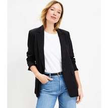 NWT Womens Petite Size 12 12P Ann Taylor LOFT Black Emory Long Modern Blazer - £31.42 GBP