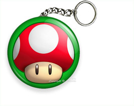 Super Mario Brothers Red Magic Power Up Mushroom Hd Keychain Key Fob Ring Chain - £11.49 GBP+