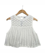 Zara Top Womens Small Ivory Babydoll Crochet Knit Sleeveless Cropped Boh... - $369.40 MXN