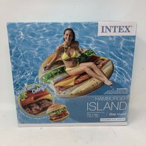 INTEX Hamburger Island Inflatable Pool Lounge Float W Handles Funny Swim - £33.61 GBP