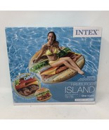 INTEX Hamburger Island Inflatable Pool Lounge Float W Handles Funny Swim - £33.06 GBP