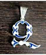 Vintage Sterling Silver Enamel Armenian Letter &quot;Z&quot;  Pendant . - €30,65 EUR