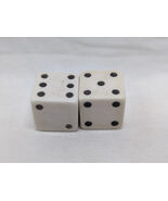 (2) Vintage D6 White Dice 1/2&quot; - $24.83 CAD