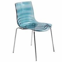 LeisureMod Modern Acrylic Lucite Dining Chair with Chrome Metal Legs Acc... - $206.26 CAD