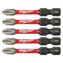 Milwaukee Tool 48-32-4602 Shockwave 2 Impact Phillips #2 Power Bits (5 Pk) - £19.57 GBP