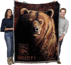 Pure Country Weavers Shadow Beast Grizzly Bear Blanket By Greg Giordano -, 72X54 - £58.26 GBP