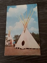 Postcard~Oklahoma Indians~Indian City, Ok.~Native American~Teepee Vintag... - $5.89