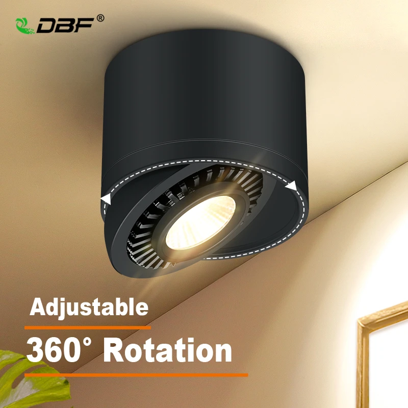 [DBF]360 Degrees Rotatable Dimmable Surface Downlight 5W 7W 9W 15W Ceiling Spot  - £137.89 GBP