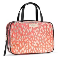 NWT VICTORIA&#39;S SECRET Pink Striped Hanging Make-Up/Train Case/Travel Bag - $39.59