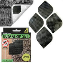 4 Pc Rug Gripper Set Anti Slip Carpet Grip Mat Non Skid Tape Adhesive Fl... - £11.12 GBP
