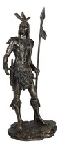 19&quot; H Native American Indian Tribal Warrior Hunter Chief Holding Spear F... - $79.99