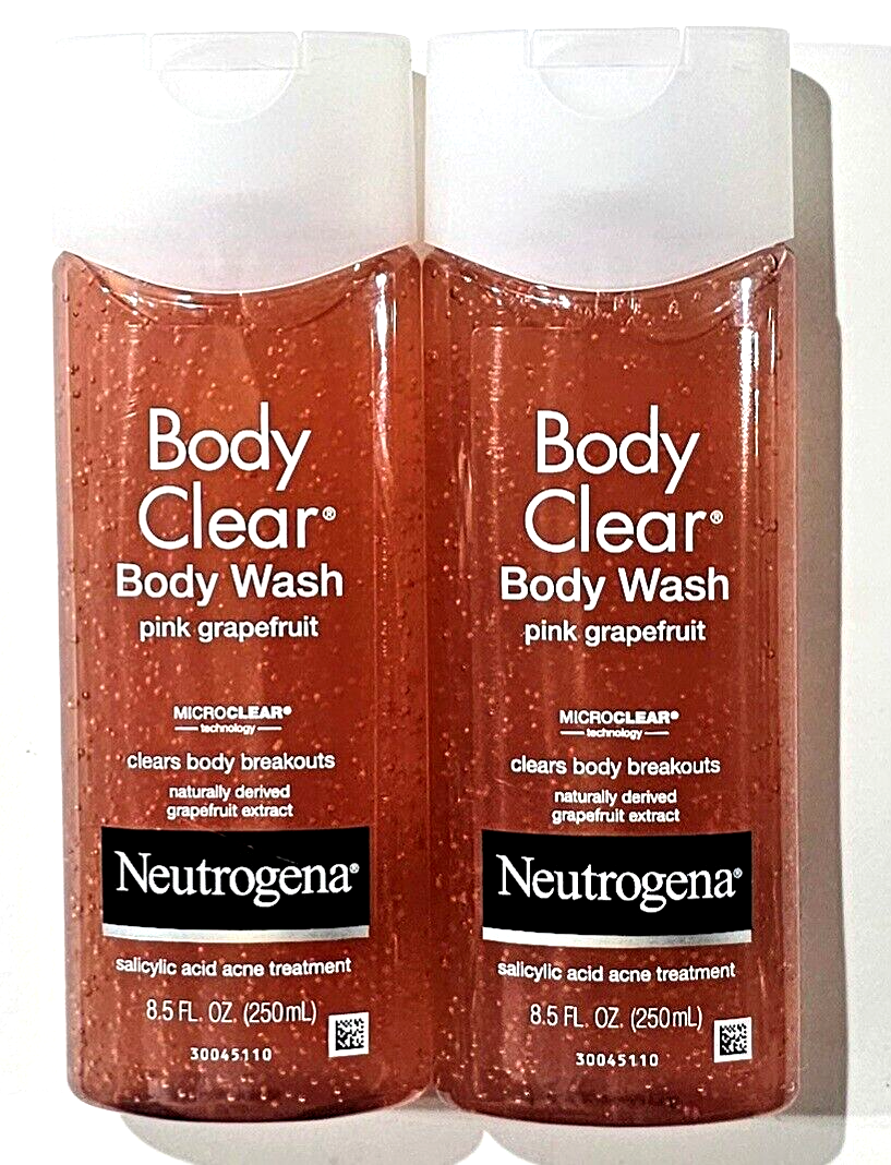 2 Pack Neutrogena Body Clear Body Wash Pink Grapefruit Salicylic Acid 8.5oz - $37.99