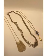 EUC Vintage Bundle of 3 Chain Pendant Necklaces Gold Tone - £12.46 GBP