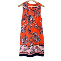 Vince Camuto dress 6 women&#39;s Sleeveless Shift Floral Knee Length Orange Summer - £23.74 GBP