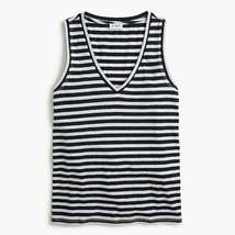 J Crew Tank Top Striped Cotton Blend Striped Blue &amp; White Summer NEW XS-M - £15.91 GBP