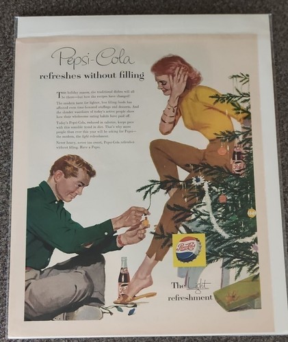 PEPSI Cola Vintage 1956-1957 ~ Classic Magazine Ad ~ 10.5 x 13.5 Holiday Season Item image 6