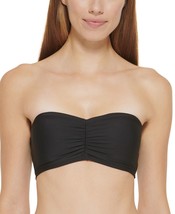 MSRP $78 Dkny Bandeau Bikini Top Womens Swimsuit Black Size XL - £23.44 GBP