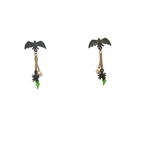 Flying Bat Earrings Spooky Halloween Lightning Skulls Spiders Chains - £7.84 GBP
