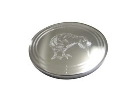 Silver Toned Oval Etched Kiwi Bird Magnet - £16.06 GBP