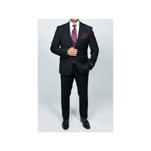 Mens DKNY 100% Wool Two Button Notch Lapel Formal Business Slim fit 1504 Black image 2