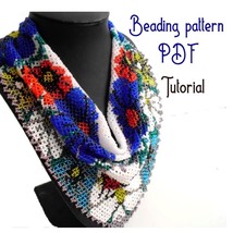 Beading pattern pdf. Necklace kerchief Summer. Tutorial step by step  - £7.32 GBP