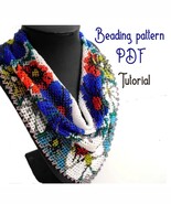 Beading pattern pdf. Necklace kerchief Summer. Tutorial step by step  - $13.10 CAD