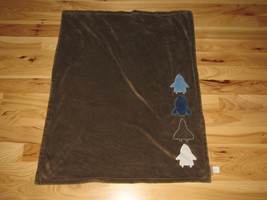Dwell Studio Baby Boy Plush Blanket Blue Brown Outer Space Rocket - £47.47 GBP